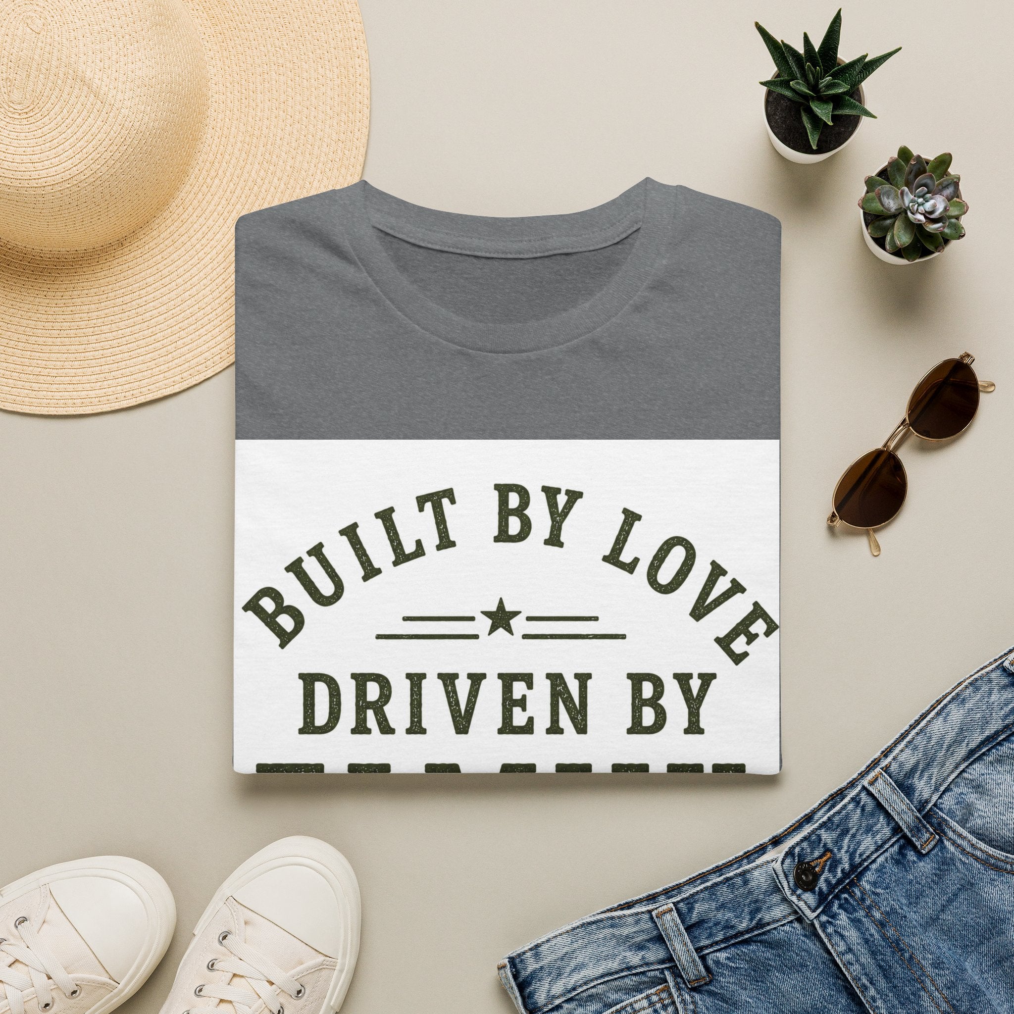 Built By Love Driven By Family T-Shirt — Best Dad Ever Graphic Tee