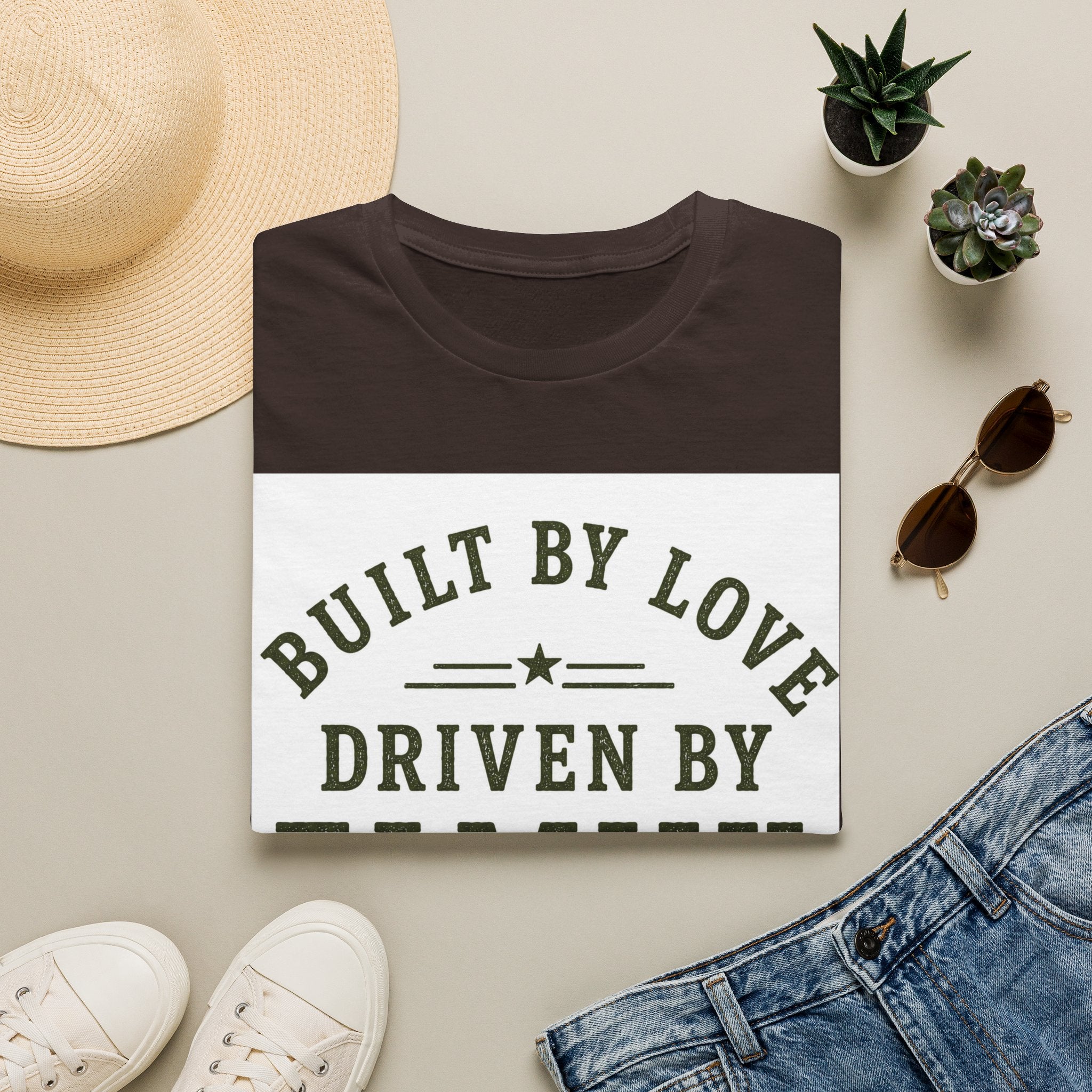 Built By Love Driven By Family T-Shirt — Best Dad Ever Graphic Tee
