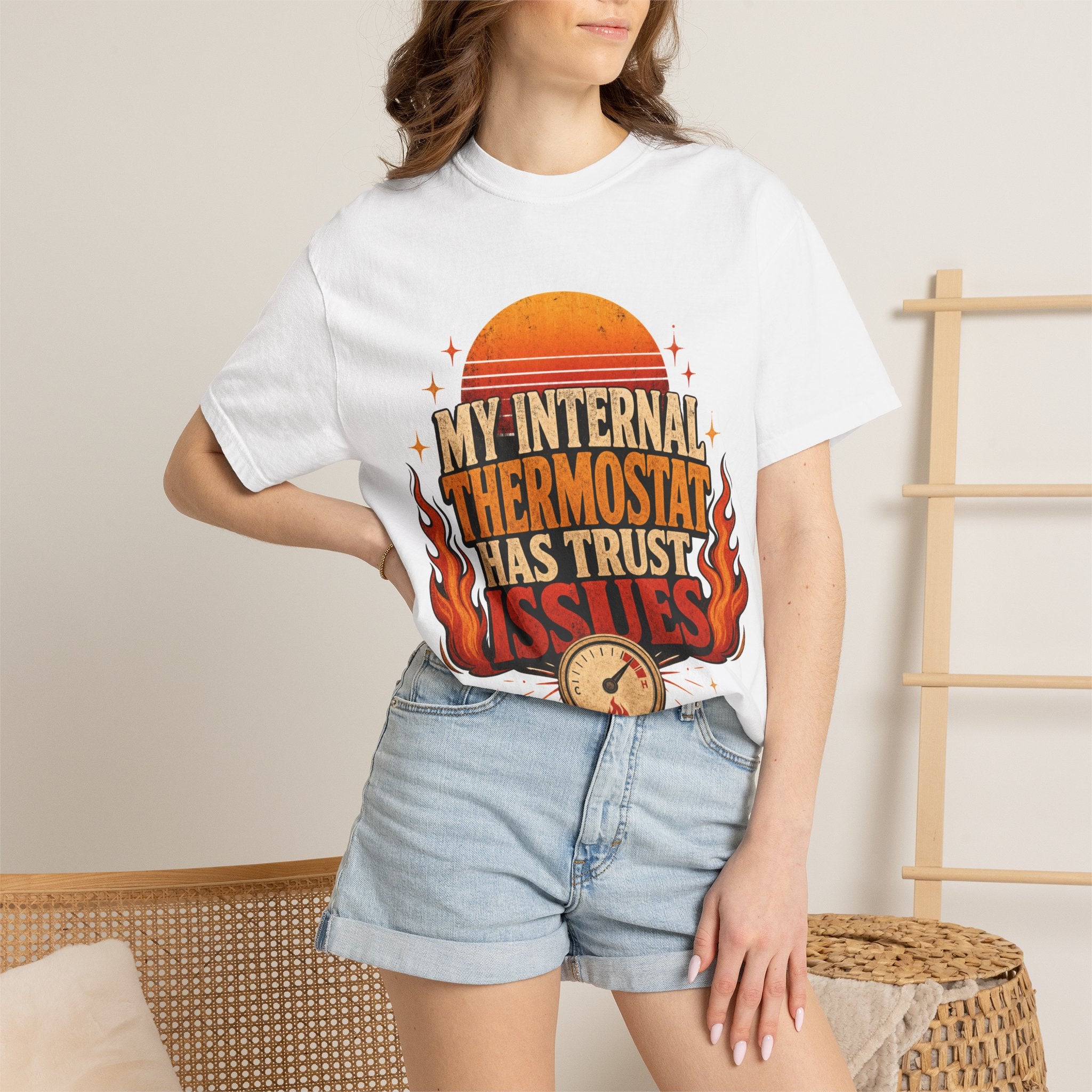 My Internal Thermostat Has Trust Issues Shirt | Funny Menopause Humor Tee | Hot Flash Gift