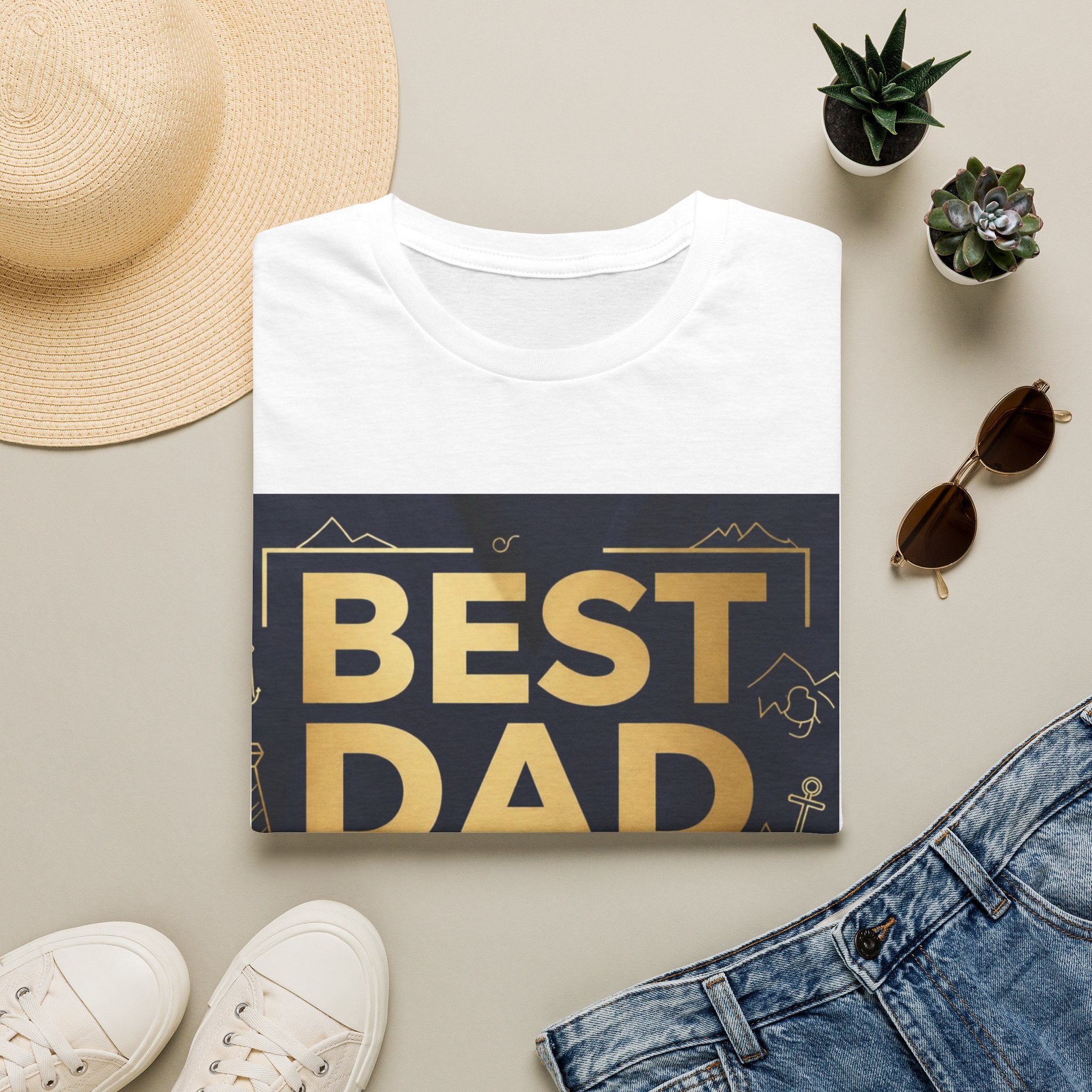 Best Dad Ever T-Shirt — Bold Gold Fathers Day Tee