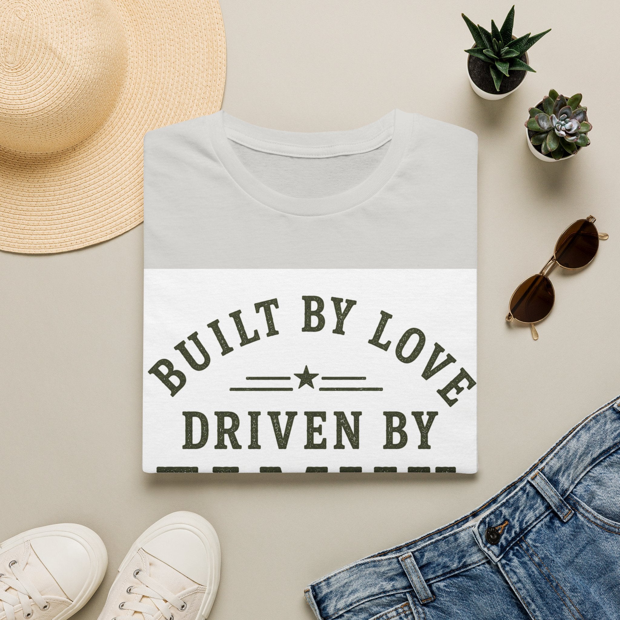 Built By Love Driven By Family T-Shirt — Best Dad Ever Graphic Tee