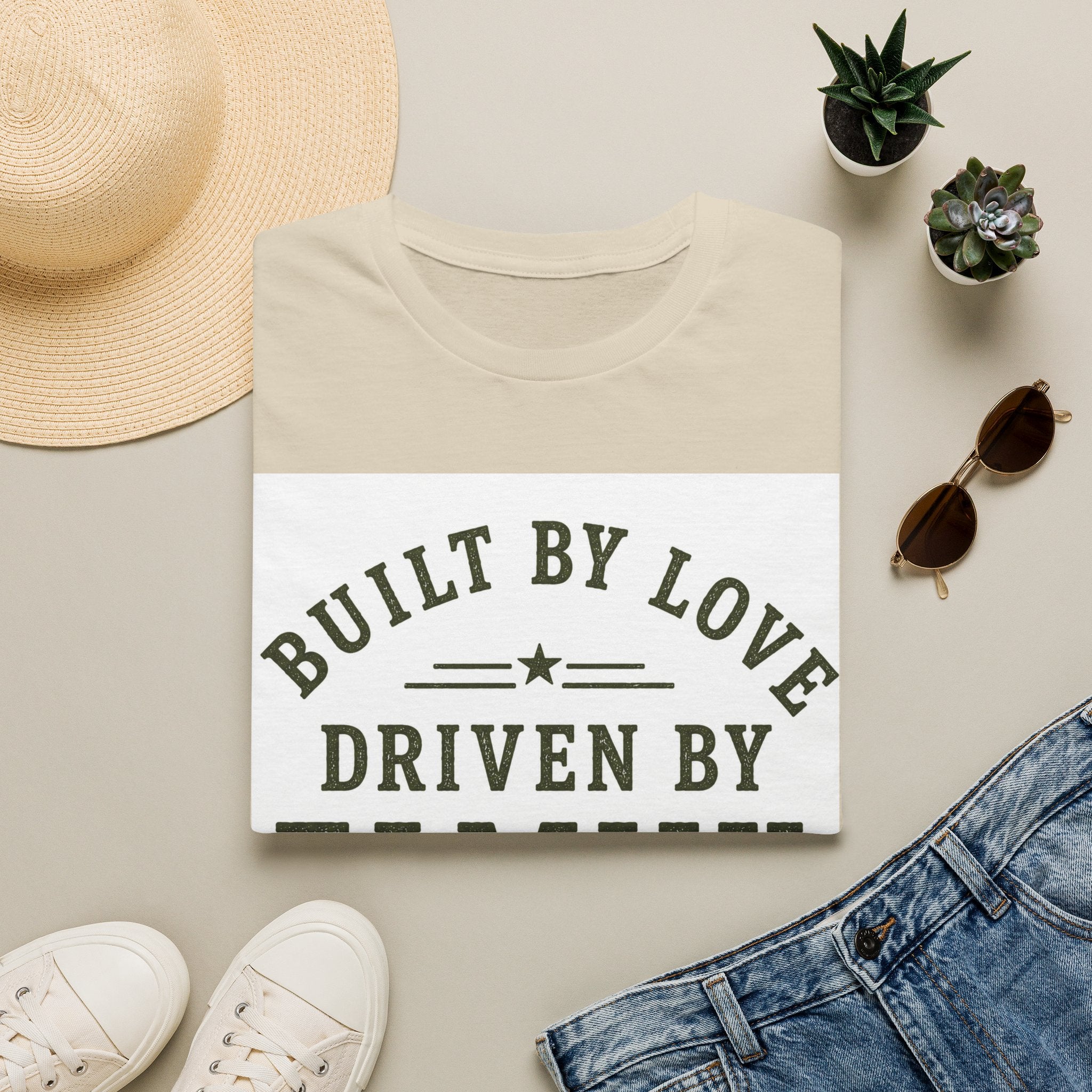 Built By Love Driven By Family T-Shirt — Best Dad Ever Graphic Tee