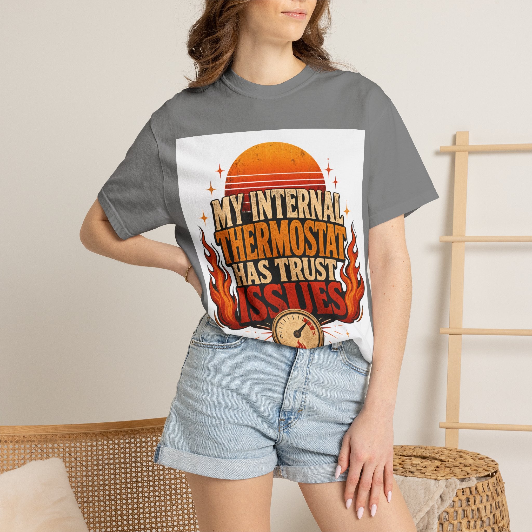 My Internal Thermostat Has Trust Issues Shirt | Funny Menopause Humor Tee | Hot Flash Gift