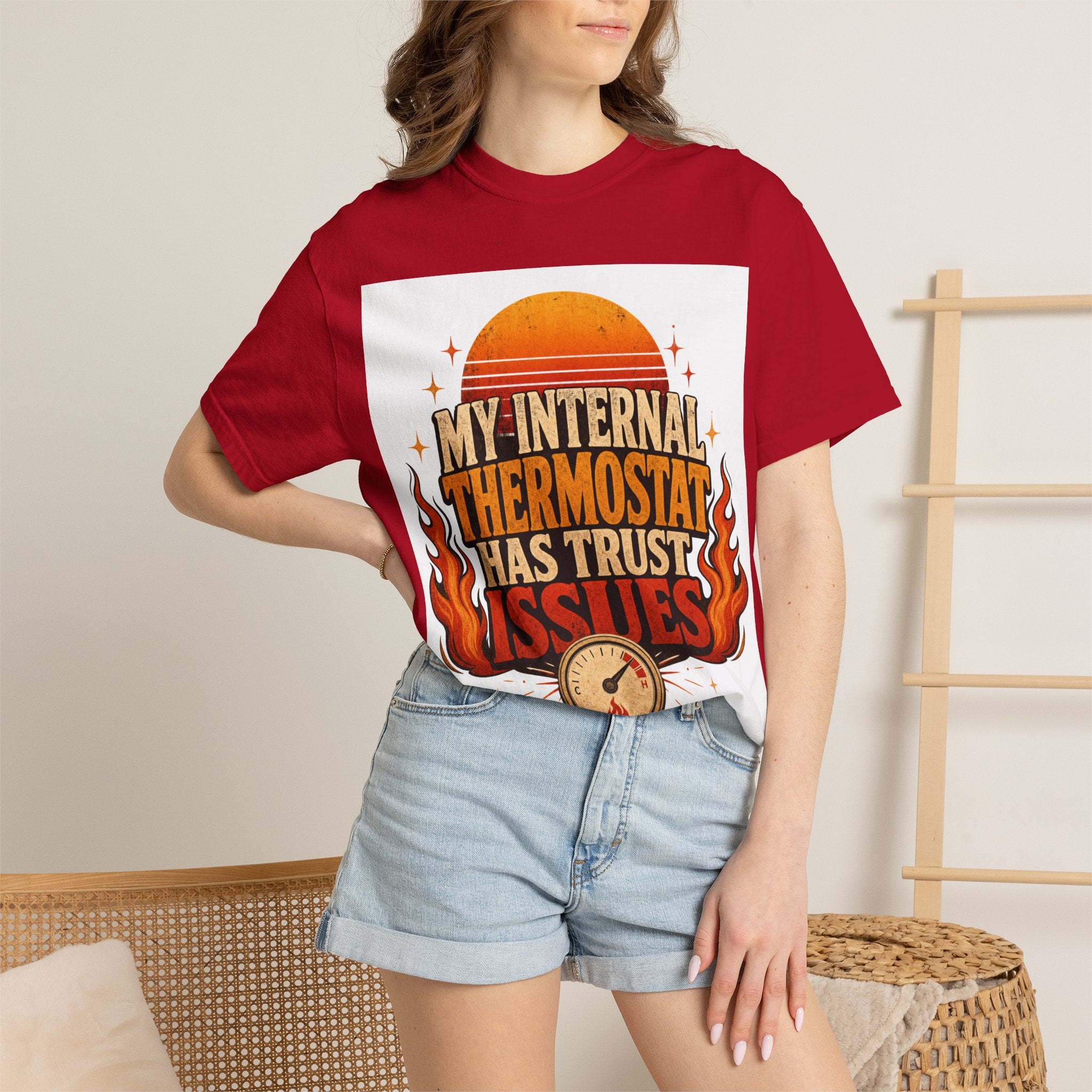 My Internal Thermostat Has Trust Issues Shirt | Funny Menopause Humor Tee | Hot Flash Gift